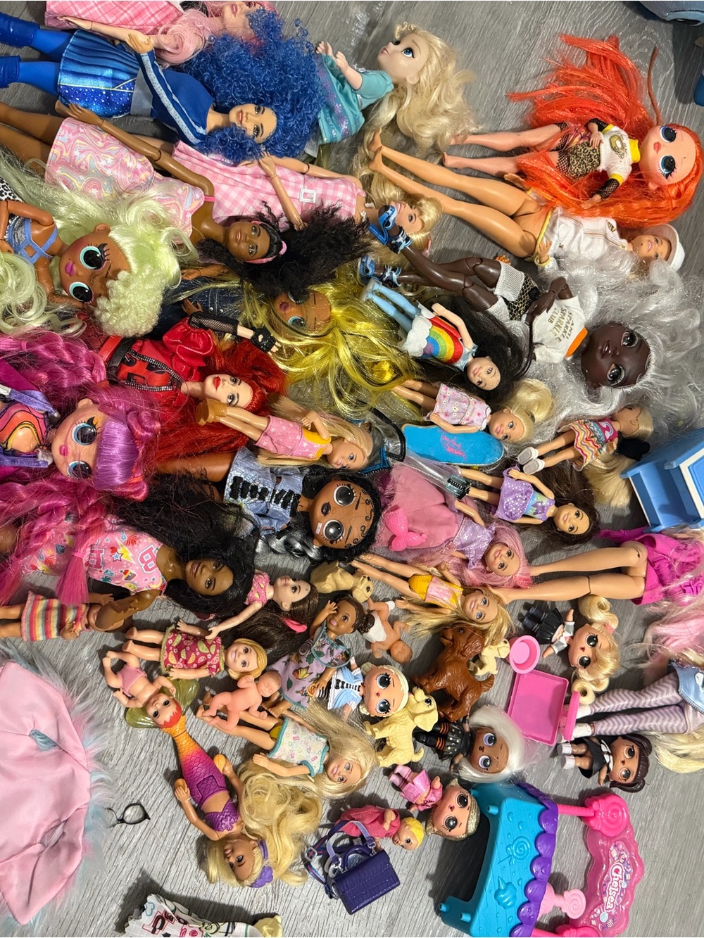 Barbie Dolls Assortment with Pink, Blue, Blonde, Red & Purple Accents